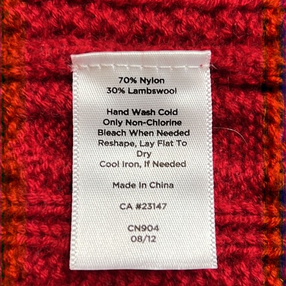 TALBOTS Cable knit Red open face SZ 1X Lambs wool blend fisherman cardigan - Picture 7 of 10